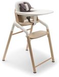Bugaboo Giraffe Wooden Baby High Chair – Adjustable in 1 Second, Ergonomic Easy-Clean Highchair, Suitable from Birth (Newborn Set Sold Separately), FSC Beechwood & Bioplastic – Neutral Wood/White