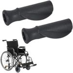 Pack of 2 Comfort Rollators Handles, Ergonomically Shaped, Rubber Handles, Rollator Handle, Rollator Holder, Right and Left, Hand Grip for Mobility Aid, Diameter 22 mm, Black (A)