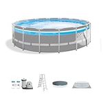 Intex 26729EH 16 Foot by 48 Inch Clearview Prism Frame Above Ground Swimming Pool with Filter Pump, Easy Set Up and fits up to 6 People