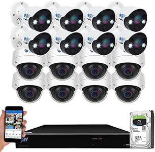 GW 16 Channel 4K NVR 8MP 4K AI Smart Home Security Camera System, (8) Dome and (8) Bullet Built-in Microphone Audio Recording HD 2160P 4K IP PoE Cameras, Face Recognition/Human/Vehicle Detection