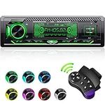 Car Stereo Bluetooth, CENXINY Car Radio Bluetooth 5.0 Hands-free1 Din Universal Built-in Microphone, 4X65W Car Radio Receiver, USB/TF/FM/AUX/WMA/WAV/MP3 Media Player with 7 Colorful Lights