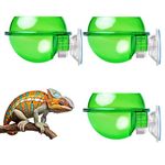 MEISH 3 Pieces Reptile Food Water Bowl Suction Cup Reptile Feeder Anti-Escape Reptile Food Bowl for Lizard Chameleon Gecko