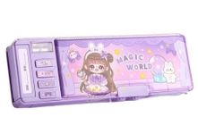 Rahasya Enterprise Multifunctional Magic World Lock Compass Box for Girls, Kids Pencil Box for Boys,Girls, Magnetic & Passworld Lock Compass Box for Boys Girl Theme Return Gifts for Kids