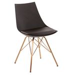 Avenue Six AKY-U6 Oakley Chair in Black Faux Leather with Gold Chrome Base