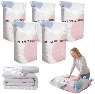 No-Pump Vacuum Storage Bags, 2026 Upgraded Cube Compression Space Saver Bags,Large Storage Compression Bags No-Pump 3D Vacuum Storage Bags for Clothes, Comforters, Blankets (L(39.4" × 31.5")-5 PCS)