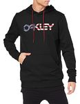 Oakley Men's B1B Pullover Hoodie 2.0, Black/American Flag, S