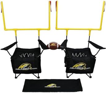 QB54 - The Ultimate Football Yard Game Set, Outdoor Football Toss for Tailgating, Backyard, Beach, Park, Tournaments, Sports Training, Score Touchdowns, Kick Field Goals (Black Game Set)
