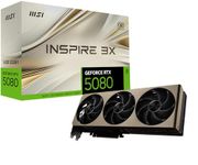 MSI NVIDIA GeForce RTX 5080 16G INSPIRE 3X OC GDDR7 256bit Gaming Graphics card, Boost Clock up to 2655 MHz, PCIe Gen 5, DLSS 4, DP 2.1 x 3, HDMI 2.1 x 1, SFF Ready