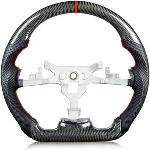 TESFEEL Steering Wheel for Chevy Corvette C6 2006-2011 Carbon Fiber Nappa Perforated Leather D-shaped Flat-bottom for Corvette C6 Accessories Replacement for Chevrolet Corvette C6 Z06 ZR1