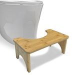 Bamboo Toilet Stool for Adults,7" Poop Stool for Bathroom, Toilet Potty Stool with Non-Slip Mat for Adults Children, Healthy Portable Toilet Potty Stool, Toilet Stool Squat Adult, Healthy Gifts