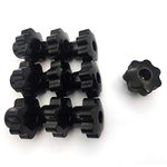 10 Pcs M8 Star Shape Head Knobs, Black Plastic Female Thread Clamping Knobs, Grip Hand Knobs Handle for Woodworking Fixture Furniture Machine Tool