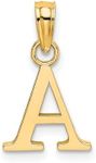 Jewelry Affairs Solid 14K Gold Polished Block Initial Letter Pendant (Letter A)