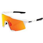 100% Speedcraft Sport Performance Sunglasses - Sport and Cycling Eyewear (Off White - HiPER Red Multilayer Mirror)