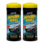 Invisible Glass 90166-6PK Lint-Free and Ammonia-Free Large Glass Cleaning Wipes are Tint Safe Enjoy Streak Free Windows, Mirrors, and Glass for Home and Auto, Pack of 2