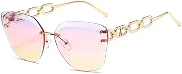 AEVOGUE Sunglasses For Women Oversized Rimless Diamond Cutting Lens Sun Glasses AE0534