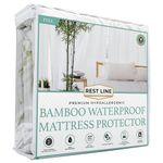 Rest Line Premium Bamboo Waterproof Mattress Protector Full/Double 54X75” - 100% Viscose from Bamboo, Hypoallergenic, Cooling Mattress Pad Cover, Soft & Breathable Fitted Sheet Style up to 18" Deep