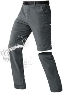 FREE SOLDIER Men's Outdoor Convertible Hiking Pants with Belt Lightweight Quick Dry Tactical Cargo Pants Nylon Spandex (Dark Gray 32W x 30L)