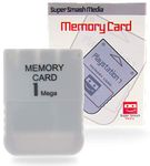 SuperSmashMedia® - PS1 Memory Card 1MB (For PlayStation 1, PSX, Psone) [Grey]