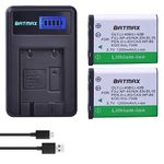 Batmax 2Pcs Li-40B Li-42B Li-ion Battery + LCD USB Charger Replacement for Olympus Li-40B/Li-42B Fuji NP-45 EN-EL10 Pentax D-Li63 Kodak KLIC-7006 Olympus D-630 720 725 IR-300 FE-150 160 190 220 230 Cameras