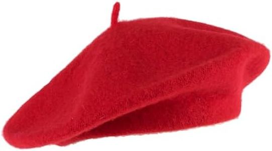 Hat To Socks Wool Blend French Beret for Men and Women in Plain Colours (Red)