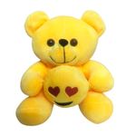 PLUSHIFY Heart Cute Smiley Emoji Teddy Bear Soft Toys for Girls Birthday Gift Husband Wedding Anniversary Couple Kids | Super Soft Toy, Baby Toys, Kids Toy, Soft Toy, Toy for Girl - 19 cm