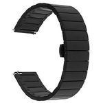 ACM Watch Strap Stainless Steel Metal 22mm compatible with Fossil Gen 5 Carlyle Smartwatch Belt Matte Finish Luxury Band Black