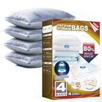 TAILI 4 Pack Jumbo Vacuum Storage Bags for Comforter and Blankets, Space Saver Seal Bags for Bedding 100 * 80CM for Duvets, Bedding, Pillows, Clothes, Quilts, Sweater, Dresses, Suitcases