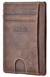 Kinzd Slim Wallet RFID Front Pocket Wallet Minimalist Secure Thin Credit Card Holder Dark Brown