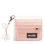 Cards Holder Clear wallet Transparent Purse Glitter PVC Card Bag Women Neck Lanyard Folding Card ID Cases Cash Coin Photo Stickers Holder Pink