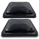 HTTMT- 2Pcs Black 14" x 14" Replacement Impact-Resistant Motorhome RV Roof Vent Lid Cover Camper RV Trailer Fresh Air Ventilation Wind [P/N: ET-CAR-FIX018A X2-BK]