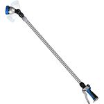 RESTMO 36”-60” (3ft-5ft) Metal Watering Wand, Long Telescopic Tube | 180° Adjustable Ratcheting Head | 7 Spray Patterns | Flow Control, Garden Hose Sprayer to Water Hanging Baskets, Shrubs, Blue