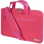 TECHGEAR Case for 12.8" - 13.3" Laptops, Portable Multi-function Laptop Case with Adjustable Shoulder Strap, Luggage Strap & Suppressible Handles, Portable Sleeve Organiser Case Cover + Pockets PINK