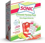 Sonic Singles To Go Limeade Variety Pack, Watertok Powdered Drink Mix, Includes 3 Flavors, Limeade, Cherry Limeade, Strawberry Limeade, 1 Box (40 Servings)