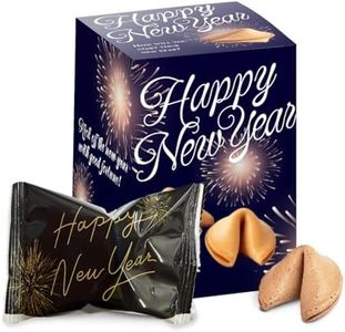 New Year’s Fortune Cookies – Vanilla Flavor with New Year’s Themed Fortunes – Individually Wrapped New Year’s Eve Party Favor (12 Pack)