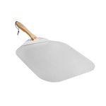 Chef Pomodoro Aluminum Metal Pizza Peel with Foldable Wood Handle for Easy Storage, Pizza Spatula, Gourmet Luxury Pizza Paddle for Baking Homemade Pizza Bread (18 x 20 inch)