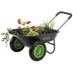 Garden Gear Two Wheeled Wheelbarrow, Heavy Duty Trolley Cart, Powder Coated Steel for Garden & Outdoors