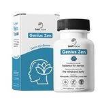 JustFloow Genius Zen® Stress Relief Supplement | 9 Active Calming Ingredients| Natural Relief of Anxiousness, Nervousness, and Irritability | Vegan & Gluten Free | 2 Month Supply