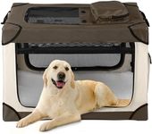 YITAHOME Collapsible Dog Crate, 4-Door Portable Travel Dog Crate, 4-Door Folding Soft Dog Kennel with Breathable Mesh Windows & Soft Mat，Indoor & Outdoor Use, 42" L x 31" W x 31" H, Tube Style