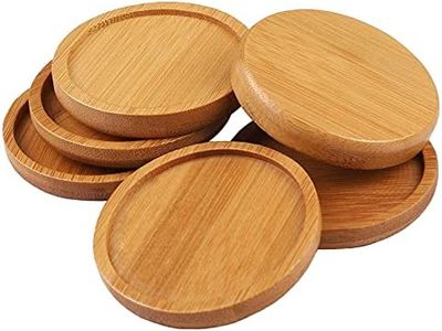 6pcs Bamboo Round Plant Saucer Flower Pot Tray for Cactus Plant Pot Flower Pot Container Planter Bonsai Pots,no Plants Pot
