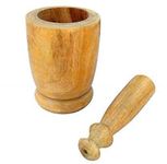 GODWILL ART Wooden Carved Mortar and Pestle | Grinder for Herbs, Spices and Kitchen Usage, Natural Mango Wood | Handmade Mortar and Pestle | kharal | okhli | Okhli for Kitchen