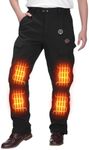 KEMIMOTO Men's Motorcycle Heated Pants with 10000mAh Battery & ESA Armor - Water-Resistant Riding Pants for Winter, Black