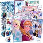 Disney Frozen Coloring Book Set with Frozen Stickers - Bundle Includes Frozen 80-pg Coloring Book, Frozen Stickers, 3-D Puffy Stickers, Castle Door Hanger, in Gift Bag