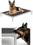 Pronest Chew Proof Elevated Dog Beds Medium Large Sized, Aluminum Alloy Dogs Supplies Raised Cot for Cooling Indoor/Outdoor/Camping Use-48.4"x 32.7" x 7"