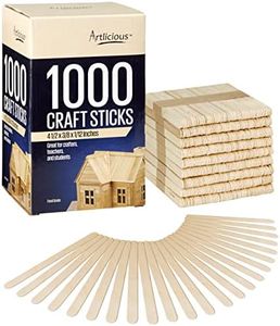 Artlicious 1000 Pcs Wood Craft Sticks, Popsicle Sticks for Crafts, Icecream Sticks, Wooden Dowel, Wax Sticks, Tongue Depressors