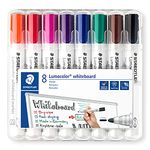 STAEDTLER 351 WP8 Lumocolor Whiteboard Marker Bullet Tip - Assorted Colours (Pack of 8)