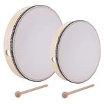 Lawei 2 Pack Hand Drum Instrument Percussion Wood Frame Drums with Drum Stick - 10 Inch & 8 Inch/ 25.5 cm & 20.3 cm