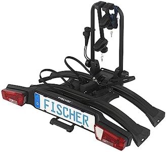 FISCHER Fahrradträger RoadLine Black, vormontierter Kupplungsträger, starre Konstruktion für mehr Stabilität, abschließbar, für 2 Fahrräder/e-Bikes, belastbar bis 60kg, integrierte Rollen, schwarz