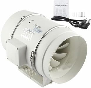 EHOME 8” Inline Duct Fan Pre-Wired Exhaust Fan,Ventilation Fan Hydroponic Industrial Vent Silent Fan Extractor Duct for Grow Tents/Hydroponics/Booster Smoke Moving White (Immutable Speed, 8 Inch)