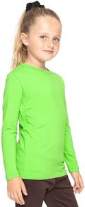 Girl's Long Sleeve Crew Neck Top Neon Lime XX-Large