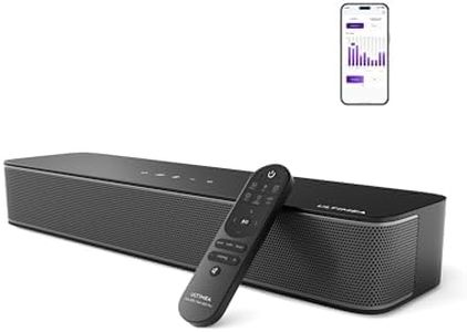 ULTIMEA 2.1ch Sound Bar for TV, Built-in Subwoofer, APP Control, Peak Power 120W, All-in-one PC Soundbar for Game, Bluetooth 5.3 TV Sound Bar Speakers, OPT/AUX/Wall Mount, Solo B30 Pro